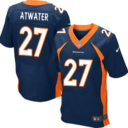 Men's Elite Steve Atwater Nike Jersey Navy Blue Alternate - #27 NFL Denver Broncos